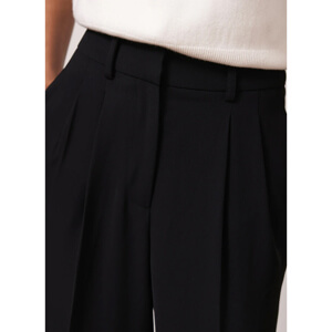 Mint Velvet Black Pleated Cropped Trousers